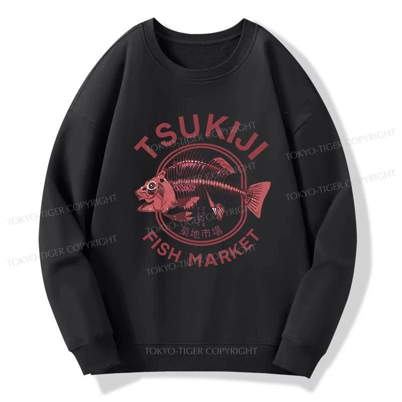 Tokyo-Tiger Tokyo Tsukiji Fish Market Vintage Japan Sweatshirt