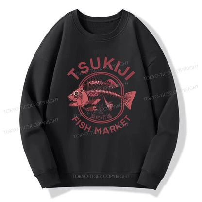 Tokyo-Tiger Tokyo Tsukiji Fish Market Vintage Japan Sweatshirt