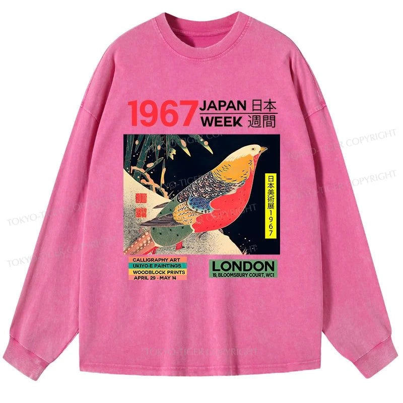 Tokyo-Tiger Art Studio Exhibition Japanese Washed Long Sleeve T-Shirt