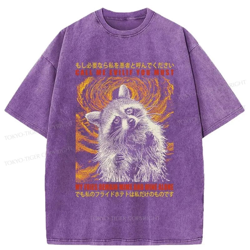 Tokyo-Tiger Greedy Raccoon Japanese Washed T-Shirt