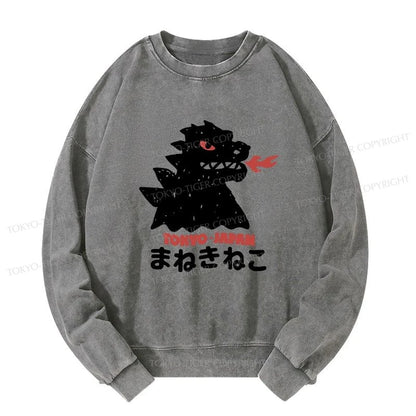 Tokyo-Tiger Japanese Fortune Cat Washed Sweatshirt