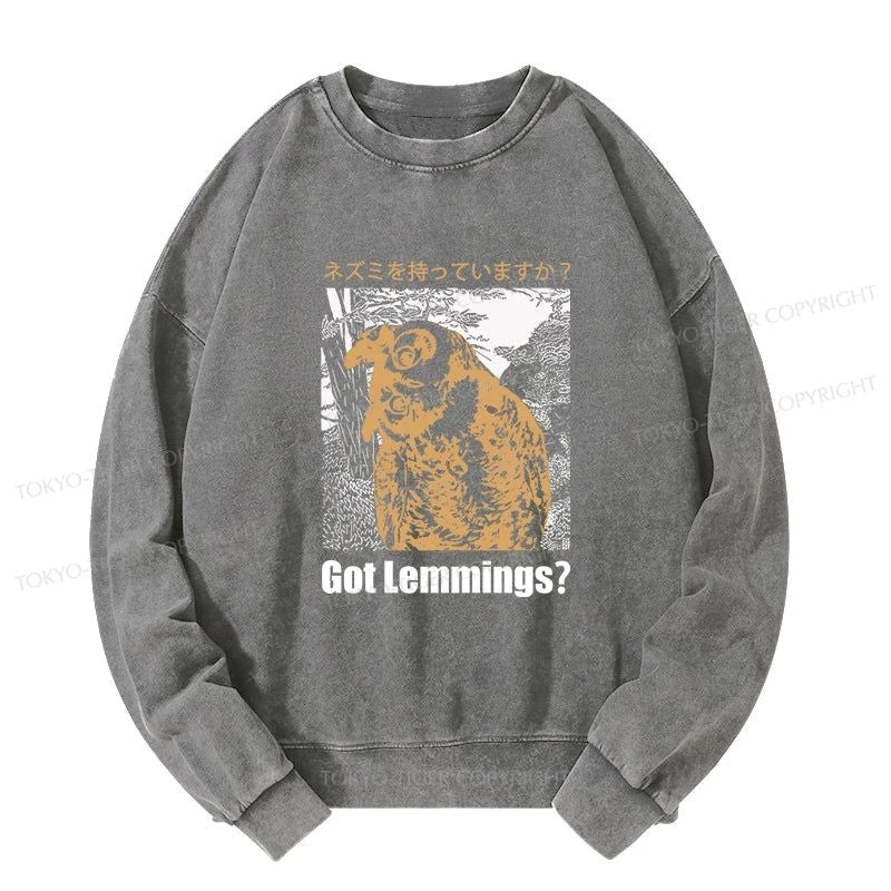 Tokyo-Tiger Do You Have Lemmings Japanese Washed Sweatshirt