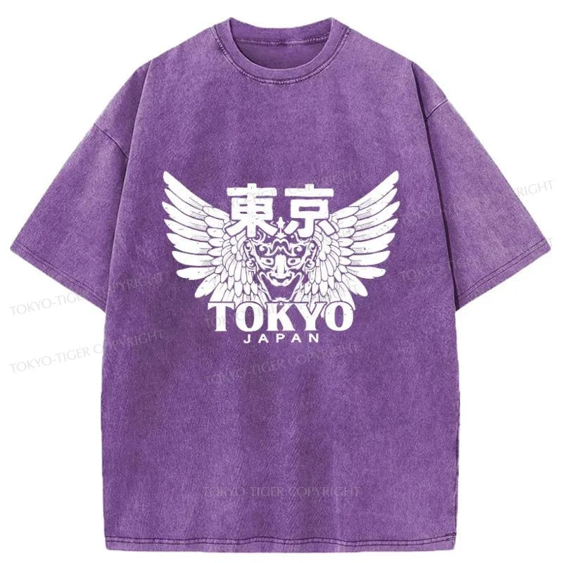 Tokyo-Tiger Japanese Tokyo Kanji Washed T-Shirt