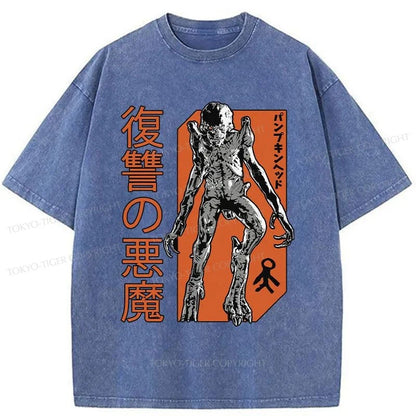 Tokyo-Tiger Pumpkinhead Japanese Movie Washed T-Shirt