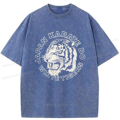 Tokyo-Tiger Vintage 90s Japan Karate Do White Tigers Washed T-Shirt