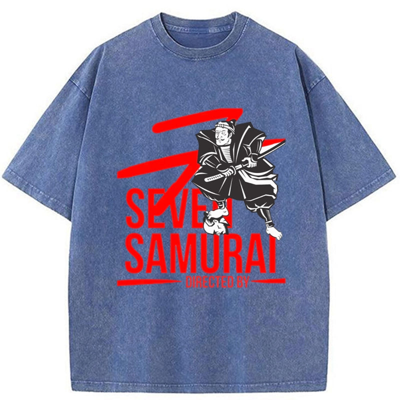 Tokyo-Tiger Japanese Senevn Samurai Washed T-Shirt