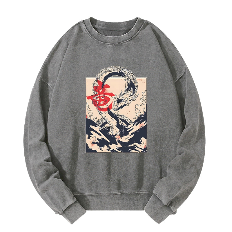 Tokyo-Tiger Sea Dragon Japanese Washed Sweatshirt