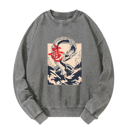 Tokyo-Tiger Sea Dragon Japanese Washed Sweatshirt