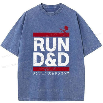 Tokyo-Tiger Run D&D Game Japanese Washed T-Shirt