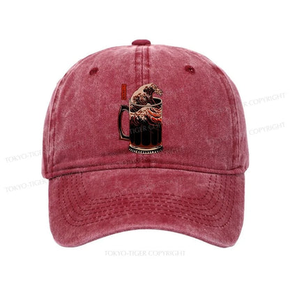 Tokyo-Tiger The Great Wave Of Beer Japanese Washed Cap