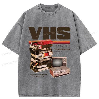 Tokyo-Tiger Vintage VHS Tapes Japanese Washed T-Shirt