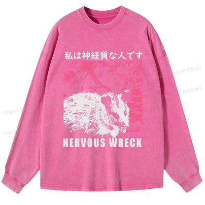 Tokyo-Tiger Nervous Wreck Washed Long Sleeve T-Shirt