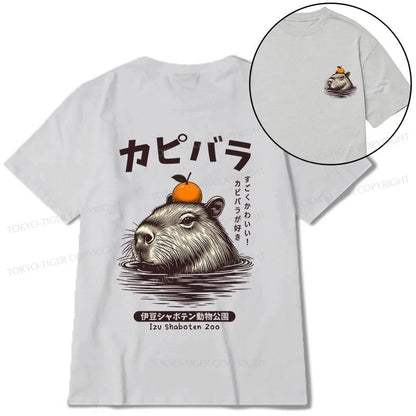 Tokyo-Tiger Capybara Hot Spring Front Back Classic T-Shirt