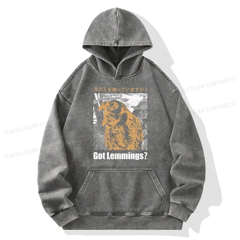 Tokyo-Tiger Do You Have Lemmings Japanese Washed Hoodie