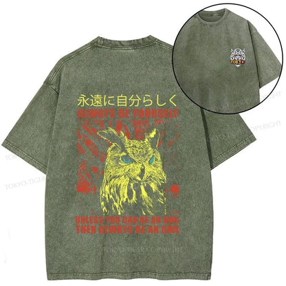 Tokyo-Tiger Always Be Yourself Japanese Front Back Washed T-Shirt