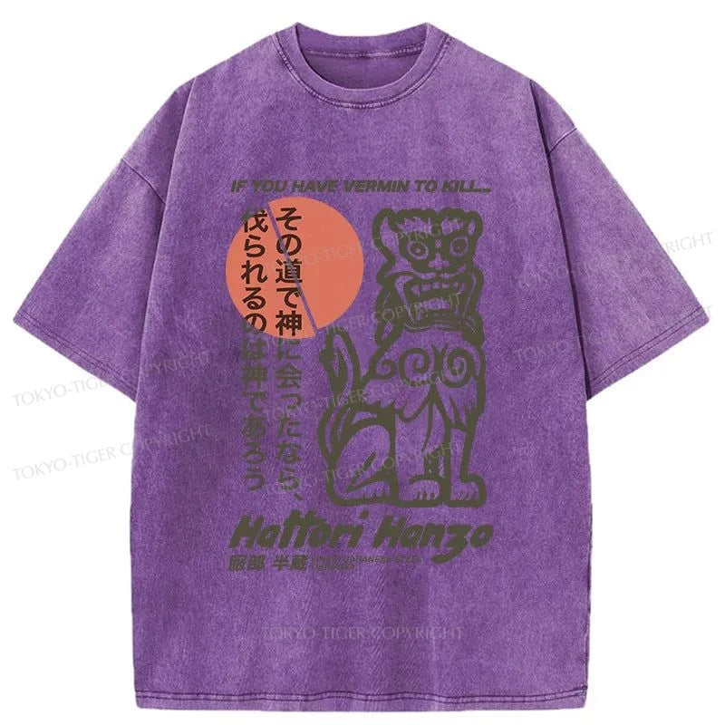 Tokyo-Tiger Hattori Hanzo Japanese Washed T-Shirt