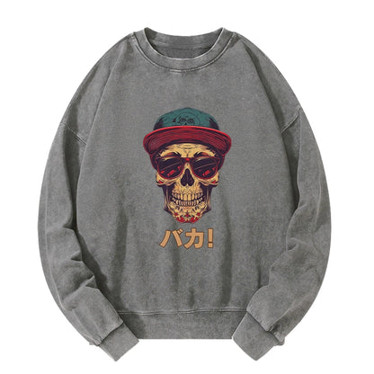 Tokyo-Tiger Fashion Skull Japanese Washed Sweatshirt