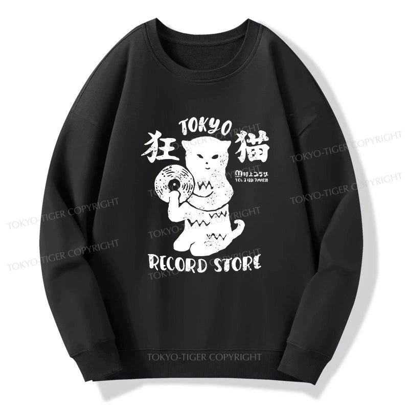 Tokyo-Tiger Tokyo Record Store Cat CD Sweatshirt