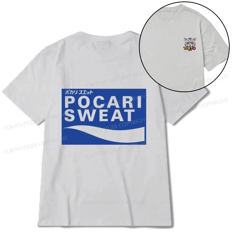 Tokyo-Tiger POCARI SWEAT Logo Front Back Classic T-Shirt