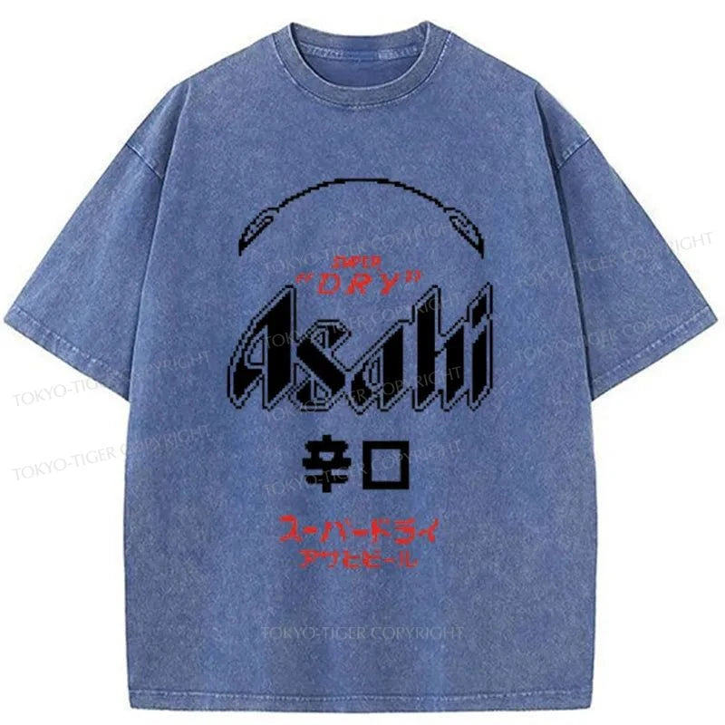 Tokyo-Tiger Asahi Beer Logo Washed T-Shirt