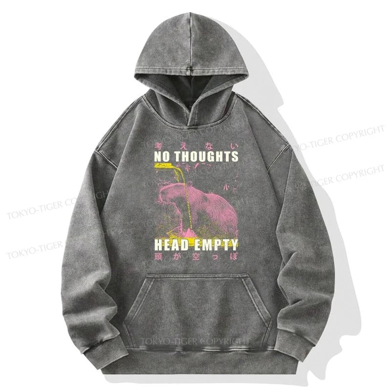 Tokyo-Tiger No Thoughts Head Empty Washed Hoodie