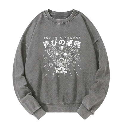 Tokyo-Tiger Joy Is Sickness Washed Sweatshirt