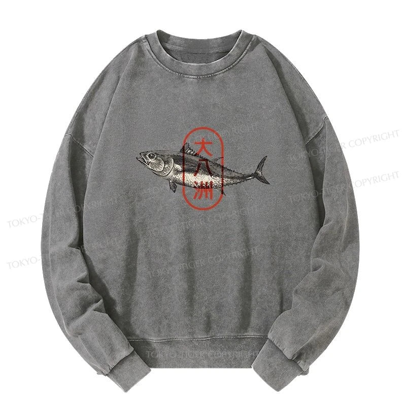 Tokyo-Tiger Oyashima Sushi Logo Washed Sweatshirt