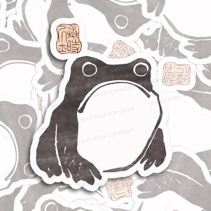 Tokyo-Tiger Matsumoto Hoji Woodblock Print Frog Sticker