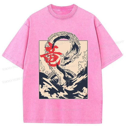 Tokyo-Tiger Sea Dragon Japanese Washed T-Shirt