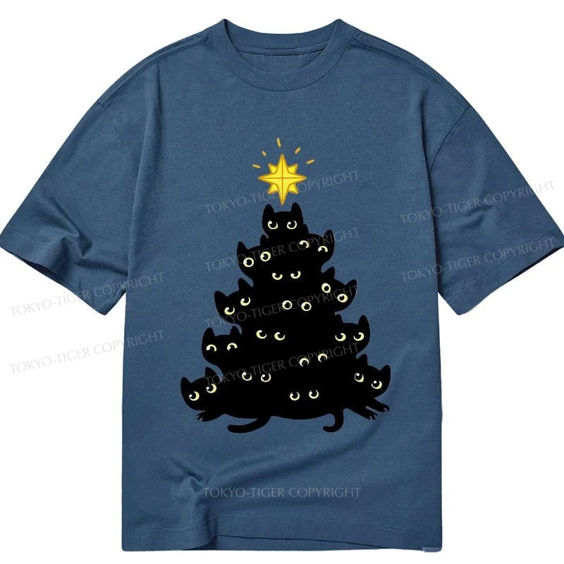 Tokyo-Tiger Black Cat Christmas Tree Classic T-Shirt