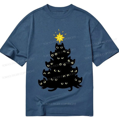 Tokyo-Tiger Black Cat Christmas Tree Classic T-Shirt