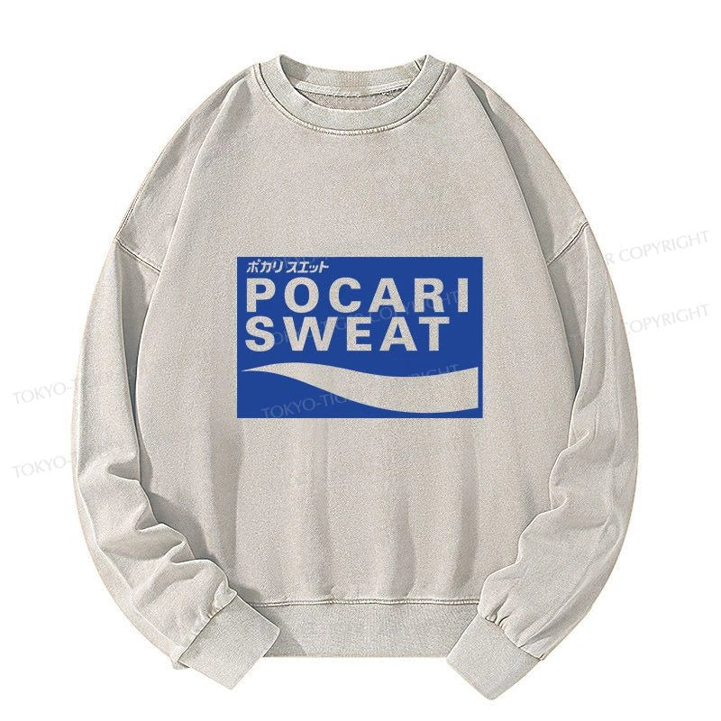 Tokyo-Tiger POCARI SWEAT Logo Washed Sweatshirt