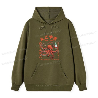 Tokyo-Tiger Octopus Drinks Soju Classic Hoodie