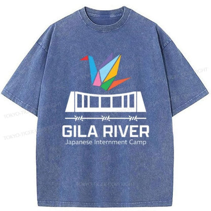 Tokyo-Tiger Gila River Japanese Internment Camp Washed T-Shirt