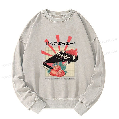 Tokyo-Tiger Strawberry Pocky Japanese Washed Sweatshirt