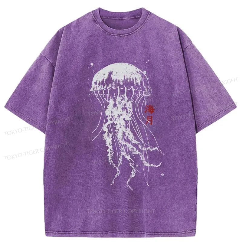 Tokyo-Tiger Jellyfish Japanese Washed T-Shirt