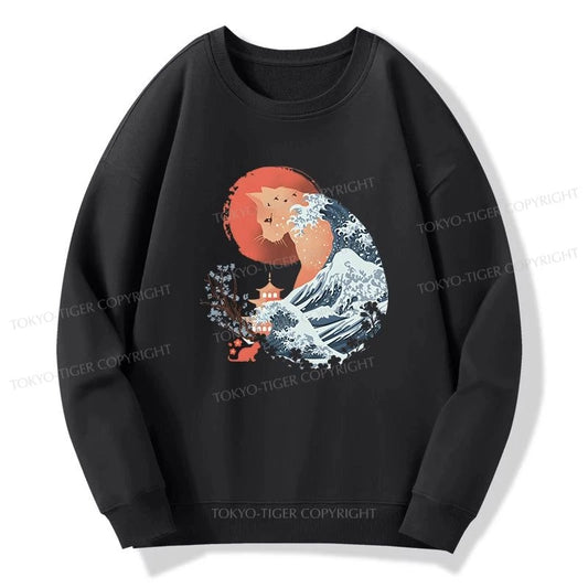 Tokyo-Tiger Spirit Cat Wave Japan Sweatshirt