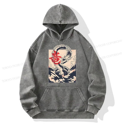 Tokyo-Tiger Sea Dragon Japanese Washed Hoodie