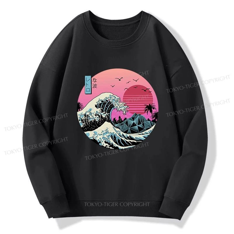 Tokyo-Tiger Japanese The Great Retro Wave Sweatshirt