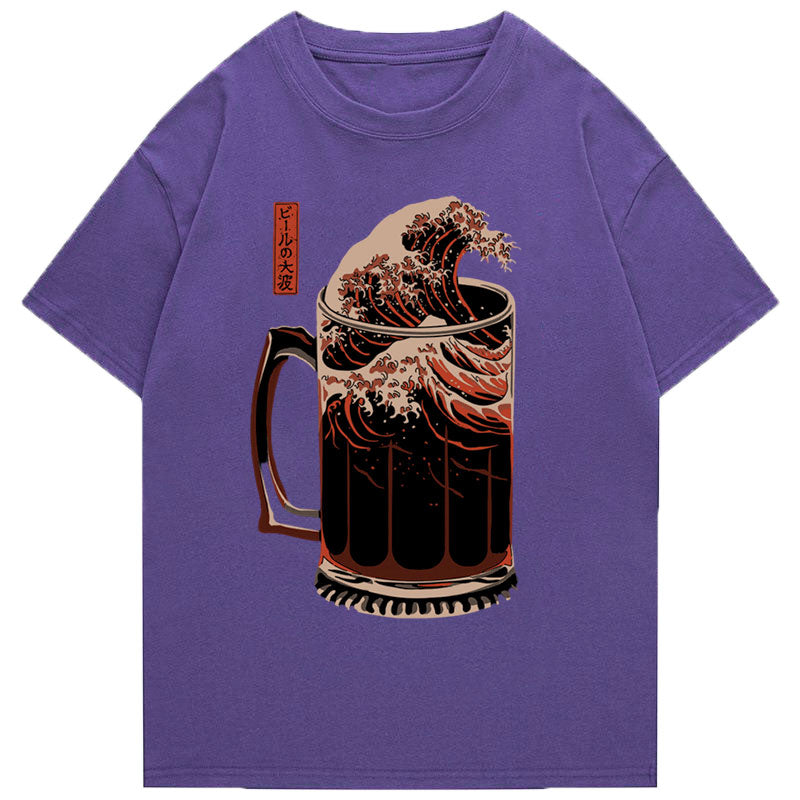 Tokyo-Tiger The Great Wave Off Beer Japanese Classic T-Shirt