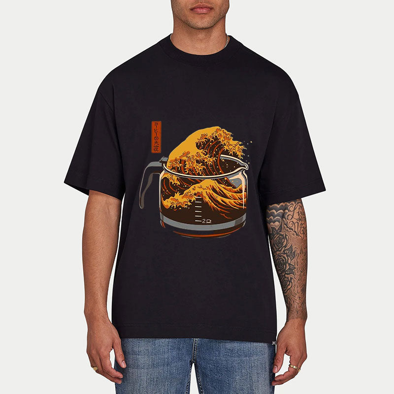 Tokyo-Tiger The Great Wave Off Coffee Japanese Classic T-Shirt