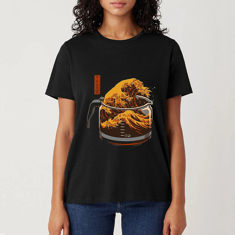 Tokyo-Tiger The Great Wave Of Coffee Japanese Classic T-Shirt