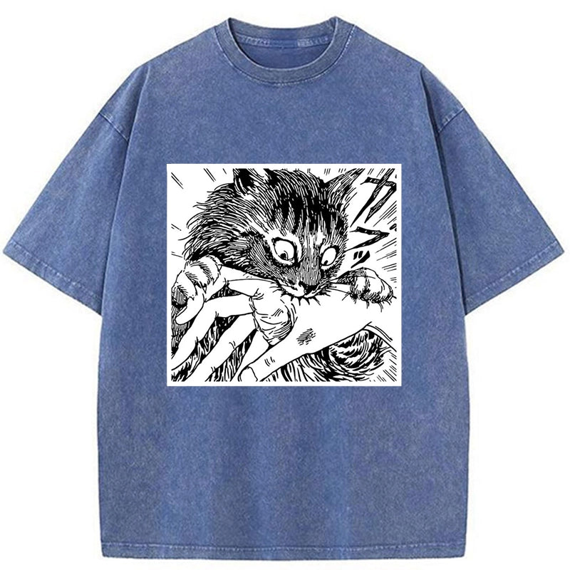 Tokyo-Tiger Creepy Cat Anime Horror Anteater T-Shirt