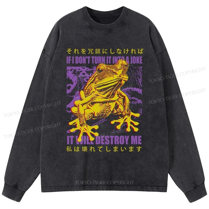 Tokyo-Tiger A Frog Prone To Emotional Breakdown Washed Long Sleeve T-Shirt