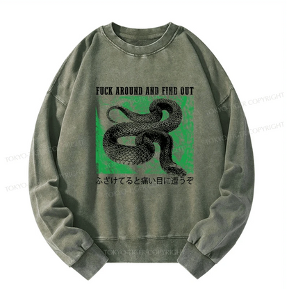 Tokyo-Tiger Cold And Heartless Snake Washed Sweatshirt