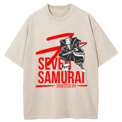 Tokyo-Tiger Japanese Senevn Samurai Washed T-Shirt