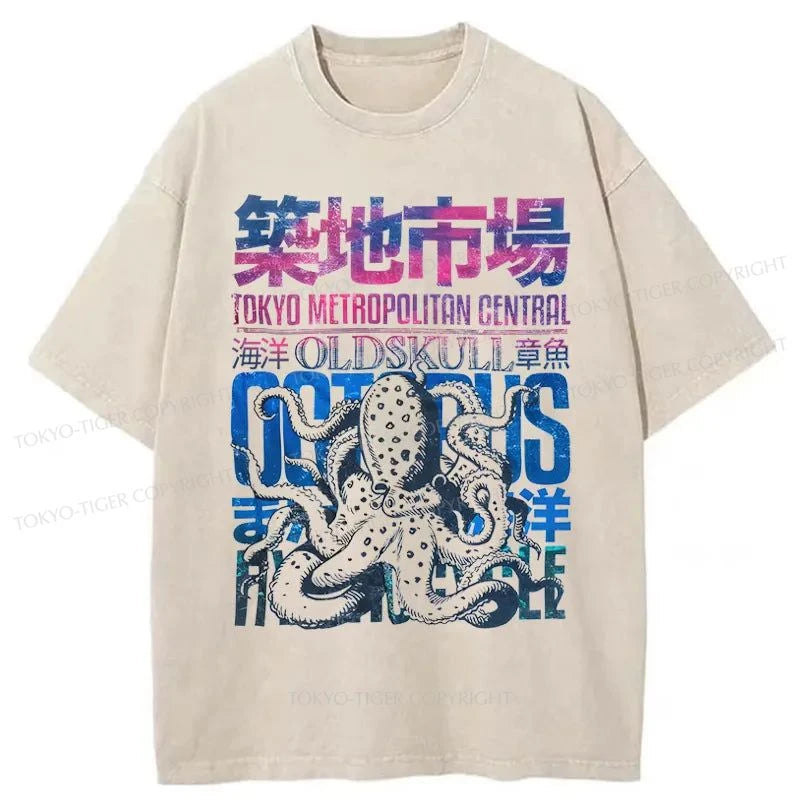 Tokyo-Tiger Vintage Tsukiji Fish Market Washed T-Shirt