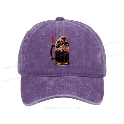 Tokyo-Tiger The Great Wave Of Beer Japanese Washed Cap