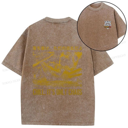 Tokyo-Tiger Cool Frog Japanese Front Back Washed T-Shirt