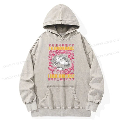 Tokyo-Tiger An Easily Breakable Opossum Washed Hoodie